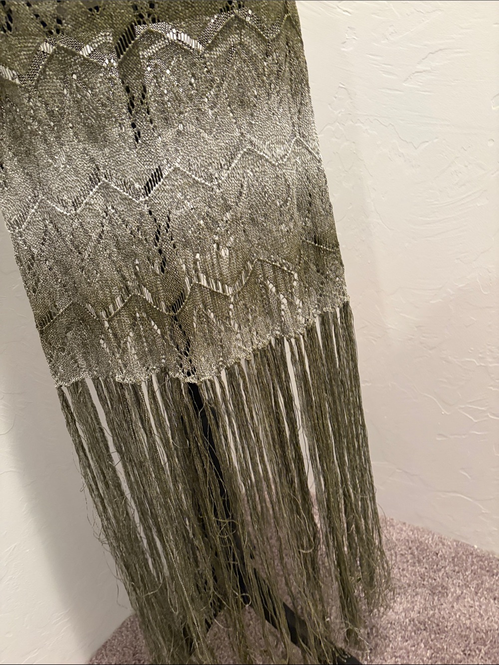 Fashion Nova Olive Green Knit Fringe Maxi Dress - Picture 6 of 7